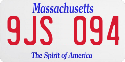 MA license plate 9JS094