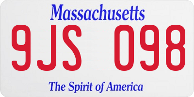 MA license plate 9JS098