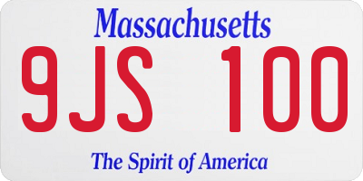 MA license plate 9JS100