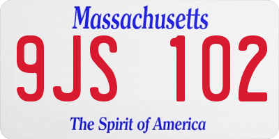 MA license plate 9JS102