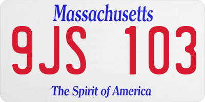 MA license plate 9JS103