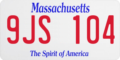 MA license plate 9JS104