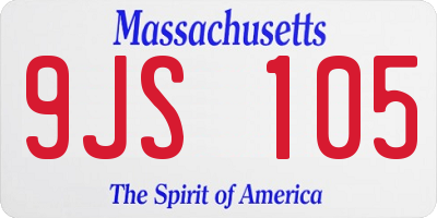 MA license plate 9JS105