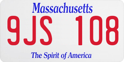 MA license plate 9JS108