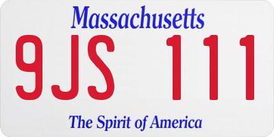 MA license plate 9JS111
