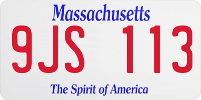 MA license plate 9JS113