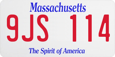 MA license plate 9JS114