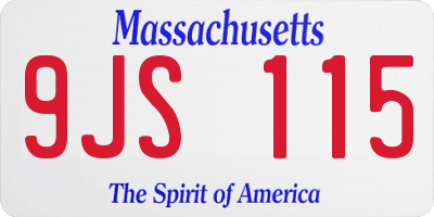 MA license plate 9JS115