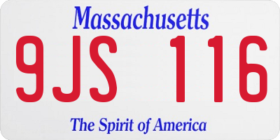 MA license plate 9JS116