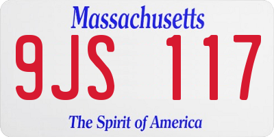 MA license plate 9JS117
