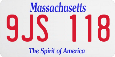 MA license plate 9JS118