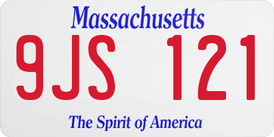 MA license plate 9JS121