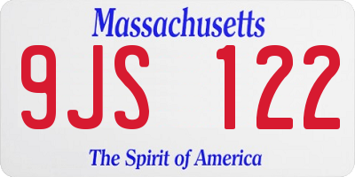 MA license plate 9JS122