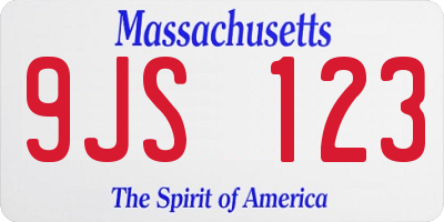 MA license plate 9JS123