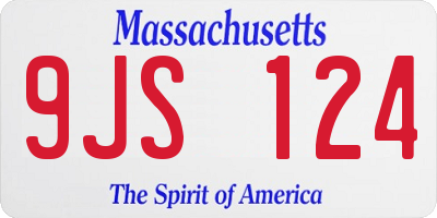 MA license plate 9JS124