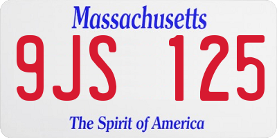 MA license plate 9JS125