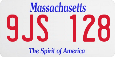 MA license plate 9JS128