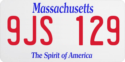 MA license plate 9JS129