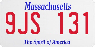 MA license plate 9JS131