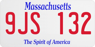 MA license plate 9JS132