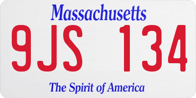 MA license plate 9JS134
