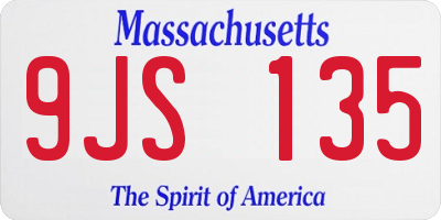 MA license plate 9JS135