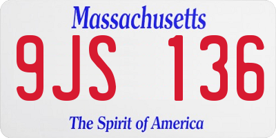 MA license plate 9JS136