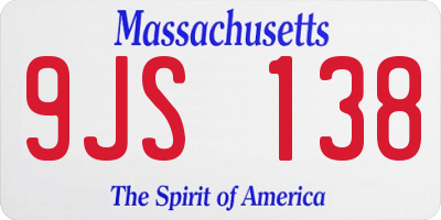 MA license plate 9JS138