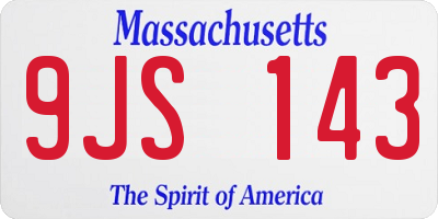MA license plate 9JS143