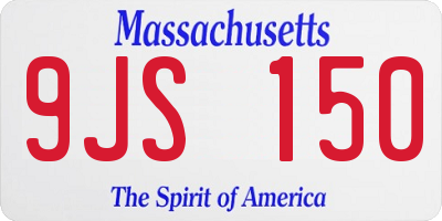 MA license plate 9JS150