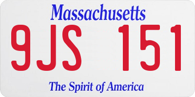 MA license plate 9JS151