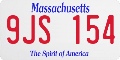 MA license plate 9JS154