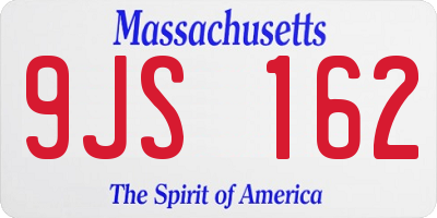MA license plate 9JS162