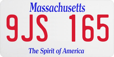 MA license plate 9JS165
