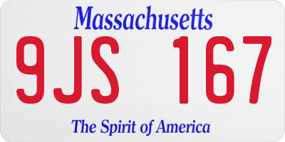 MA license plate 9JS167