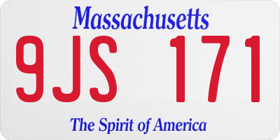 MA license plate 9JS171