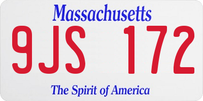 MA license plate 9JS172