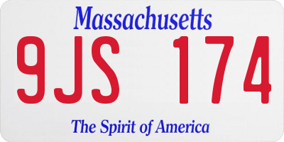 MA license plate 9JS174