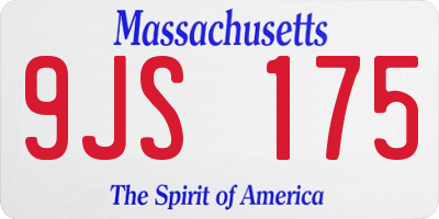 MA license plate 9JS175