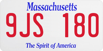 MA license plate 9JS180