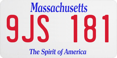 MA license plate 9JS181