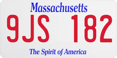 MA license plate 9JS182