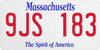 MA license plate 9JS183