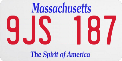 MA license plate 9JS187