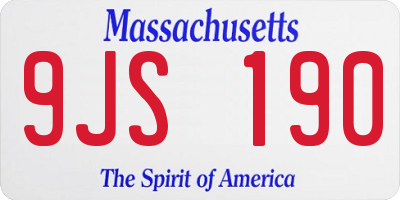 MA license plate 9JS190
