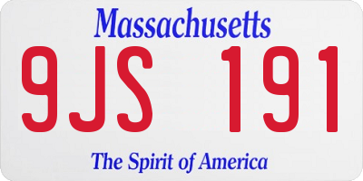 MA license plate 9JS191