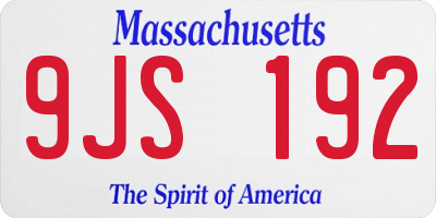 MA license plate 9JS192