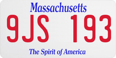 MA license plate 9JS193