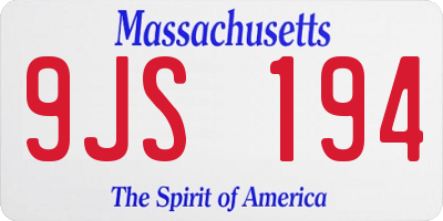 MA license plate 9JS194