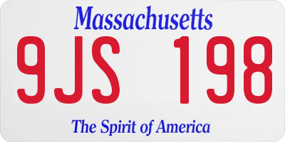 MA license plate 9JS198
